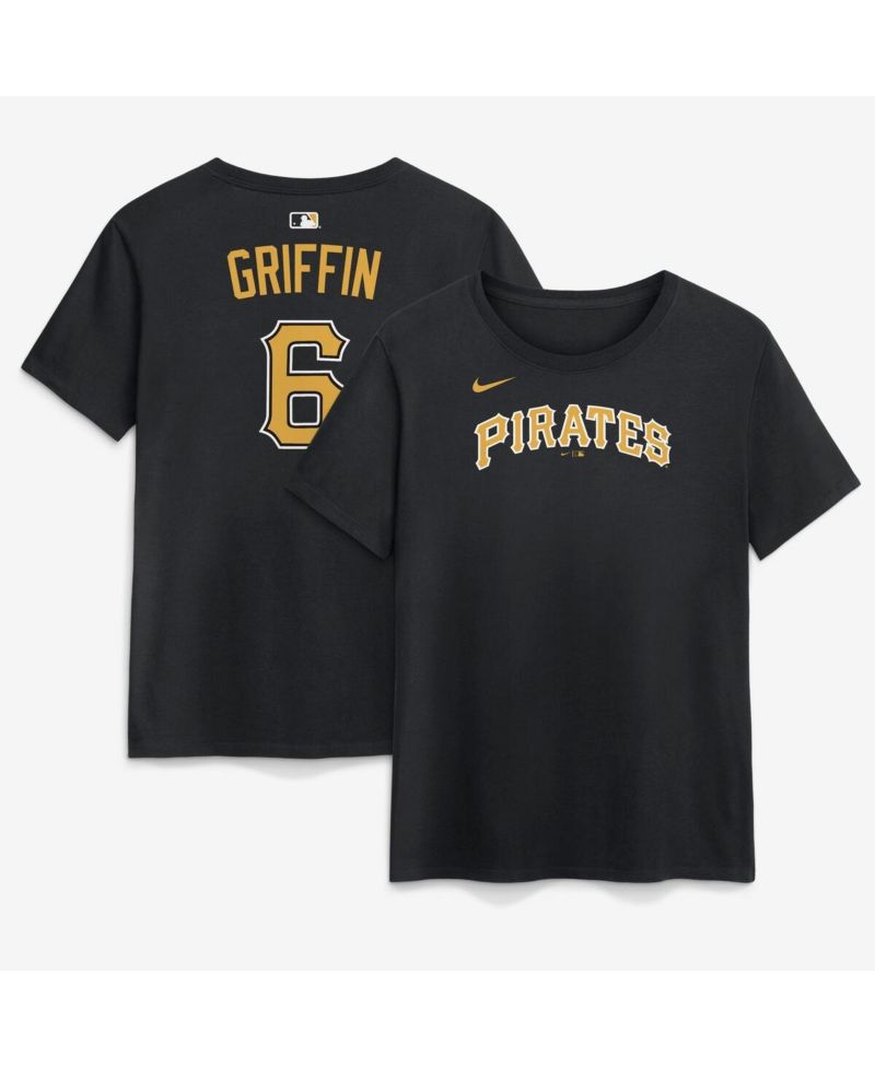 Women's Konnor Griffin Black Pittsburgh Pirates Name and Number T-Shirt