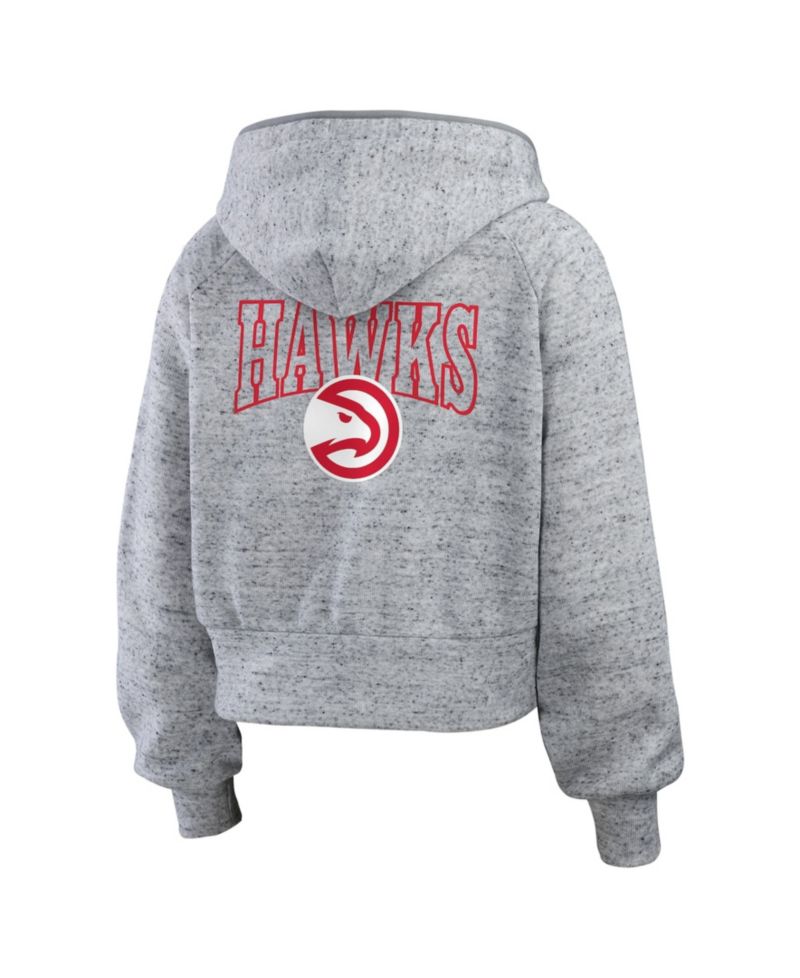 Women's Heather Gray Atlanta Hawks Speckled Radiator Full-Zip Hoodie