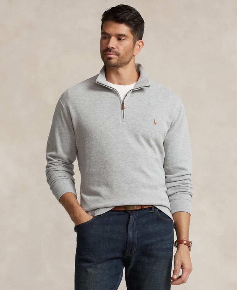 Men's Big & Tall Estate-Rib Quarter-Zip Pullover Sweater