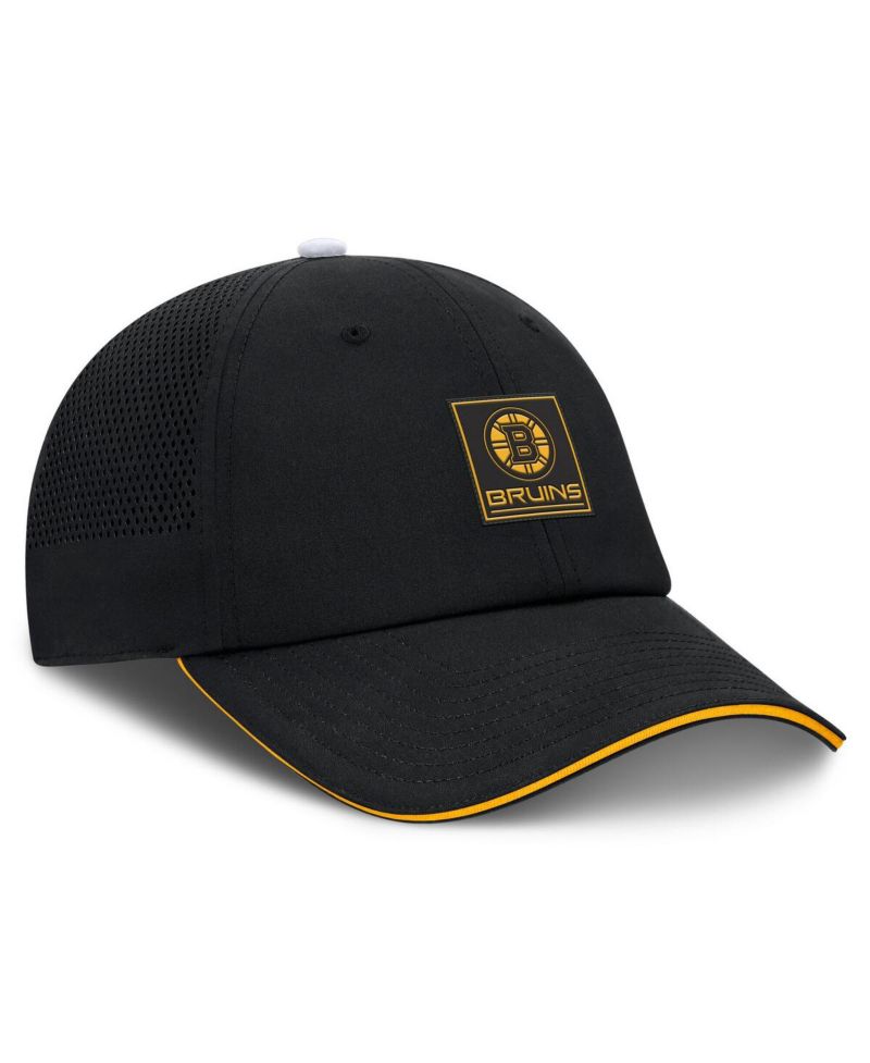 Men's Black Boston Bruins Driver Adjustable Hat