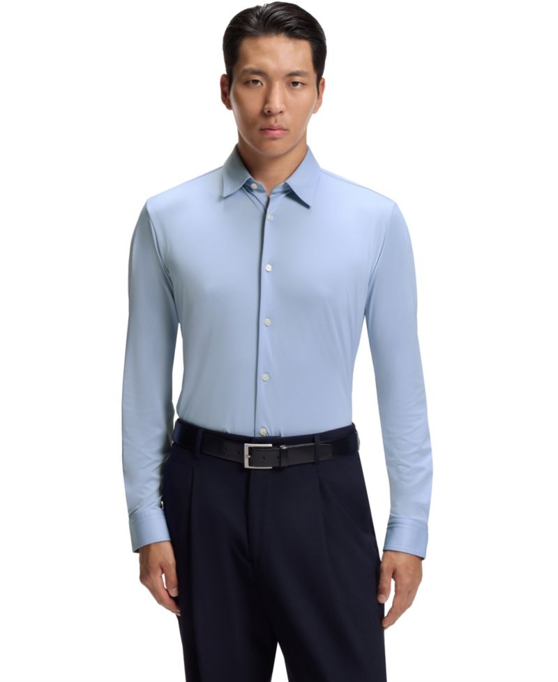 Men's Structured Performance-Stretch Slim-Fit Dress Shirt
