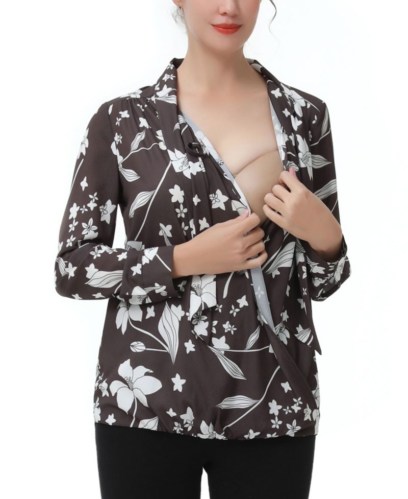 Women's Tie Neck Nursing Blouse