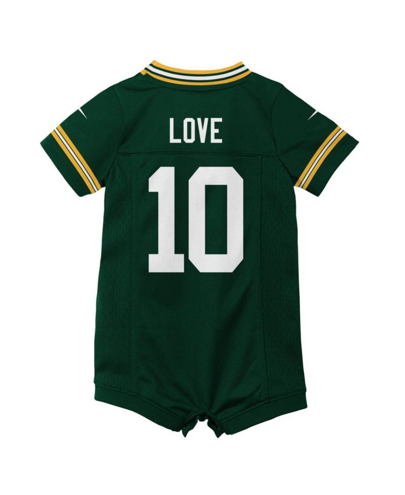 Baby Boys and Girls Jordan Love Green Bay Packers Game Romper Jersey