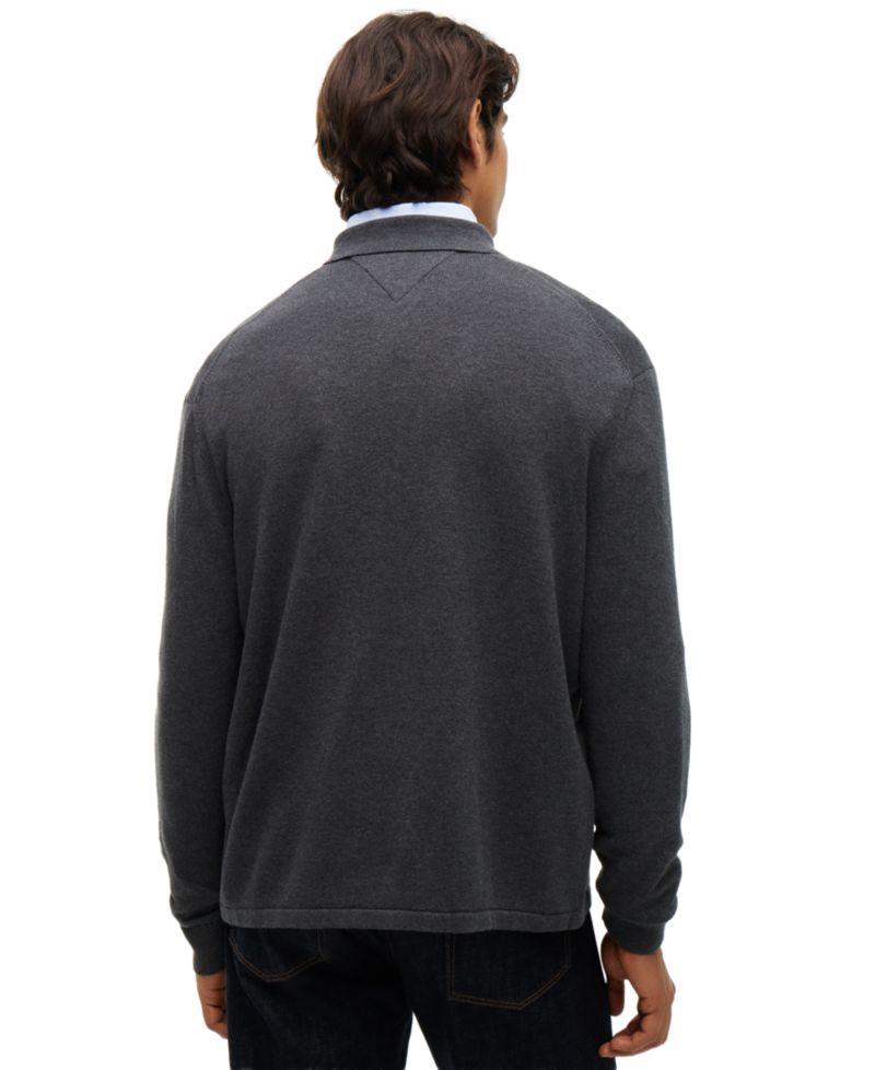 Men's Essential Cotton Coat Front Sweater
