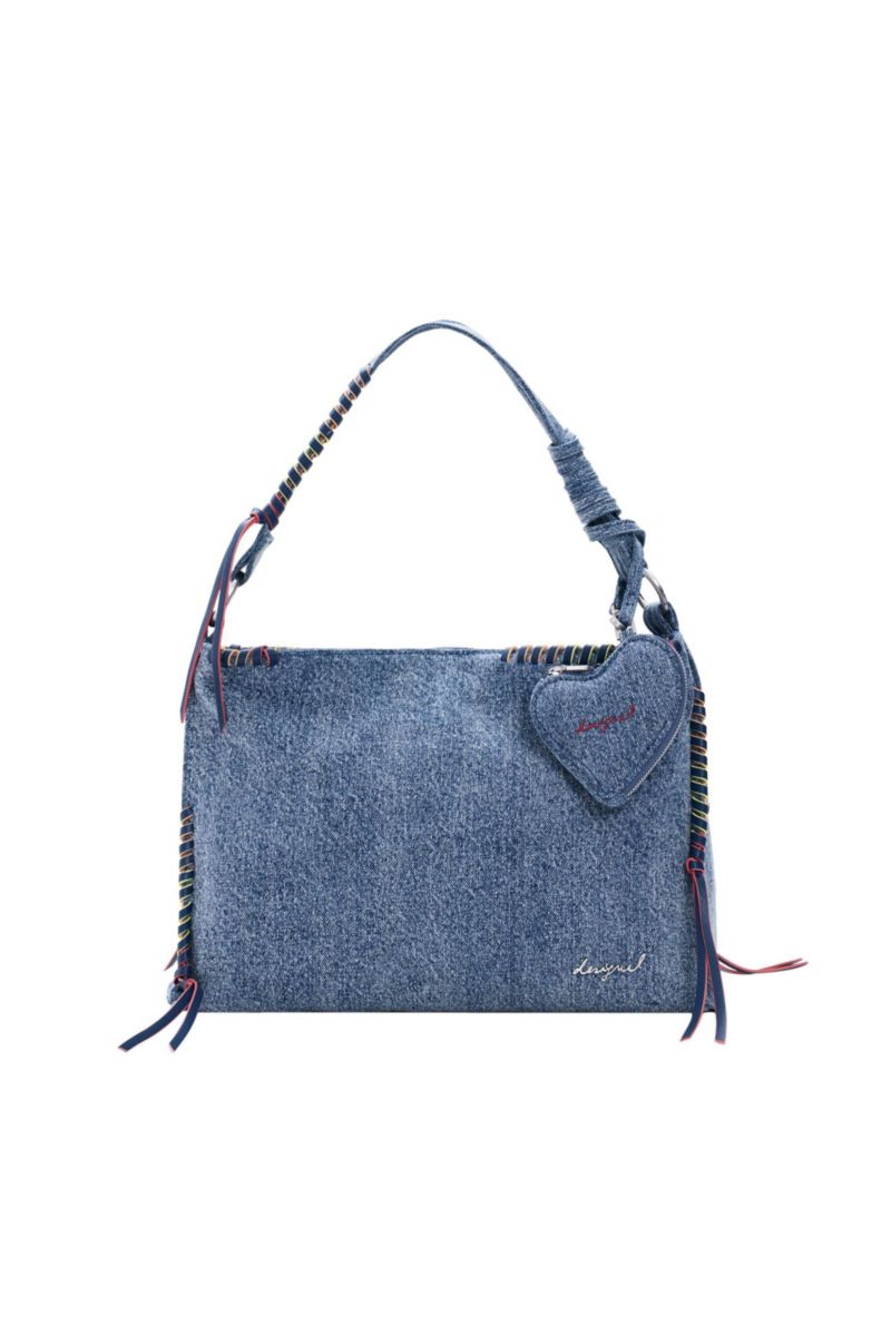 Women's Big denim heart bag