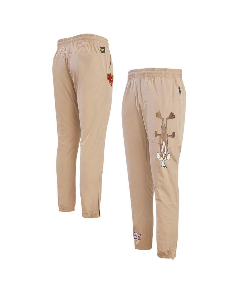 Men's Khaki Looney Tunes Wile E. Coyote Upside Down Joggers