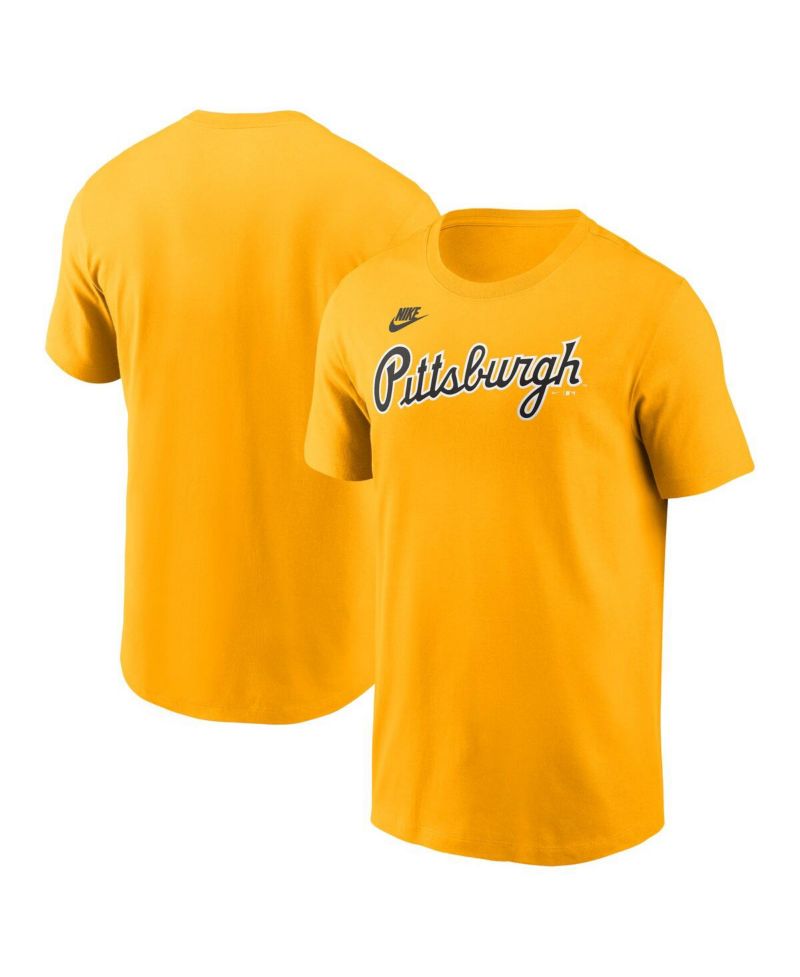 Men's Gold Pittsburgh Pirates Cooperstown Wordmark T-Shirt