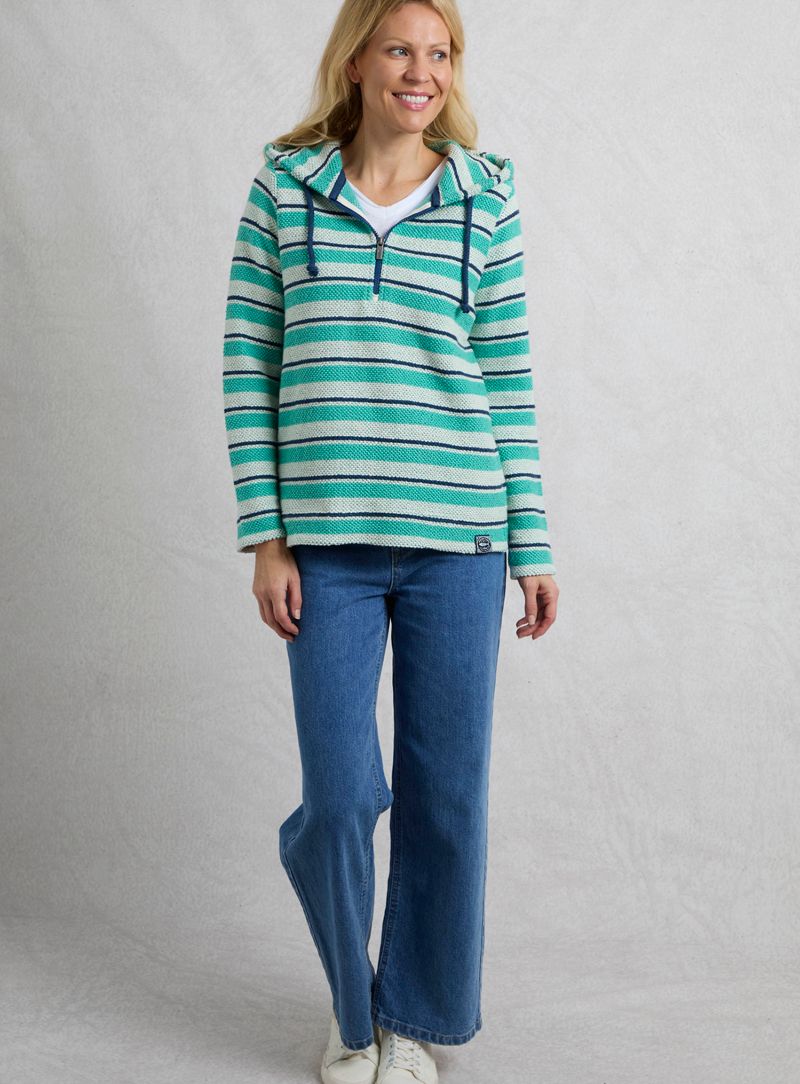 Women's Ally 1/4 Zip Stripe Hoodie