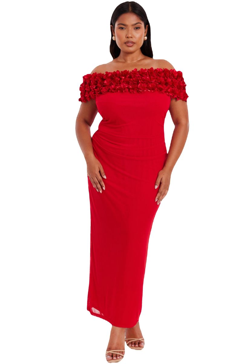 Women's Mesh Ruched Midaxi Dress