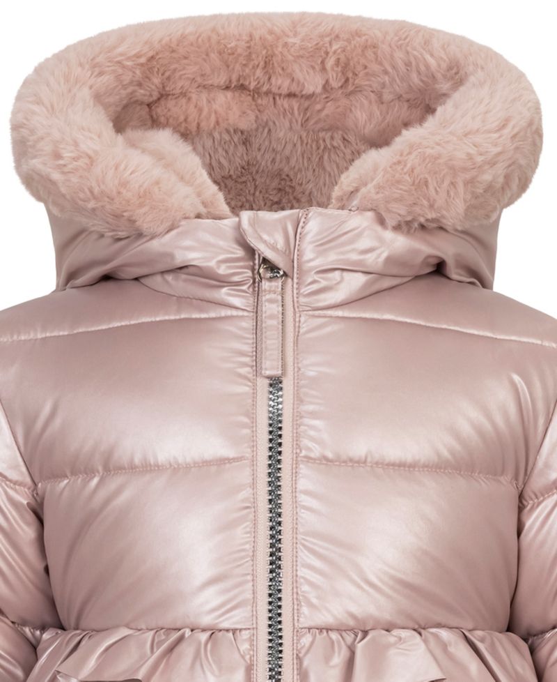 Baby Girls' Metallic Fit & Flare Hooded Coat