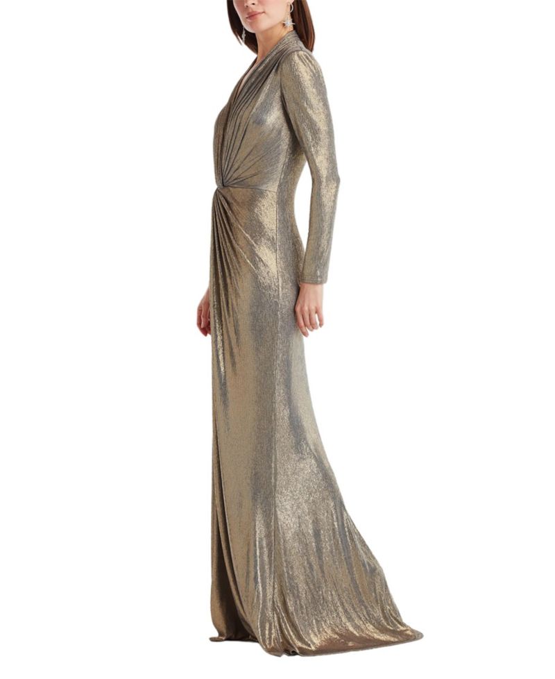 Women's Ferrum Metallic Twist Drape Gown