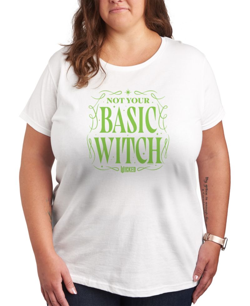 Plus Size Wicked Not Your Basic Witch Graphic T-Shirt