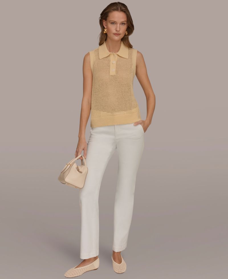 Women's Sleeveless Polo Sweater