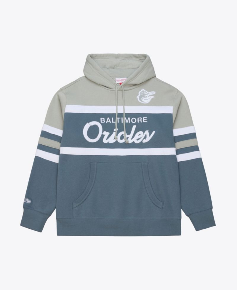 Men's Gray Baltimore Orioles Cooperstown Collection Thunderstorm Head Coach Hoodie