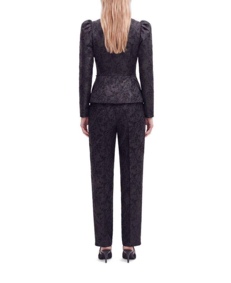 Women's High Waist Jacquard Trousers