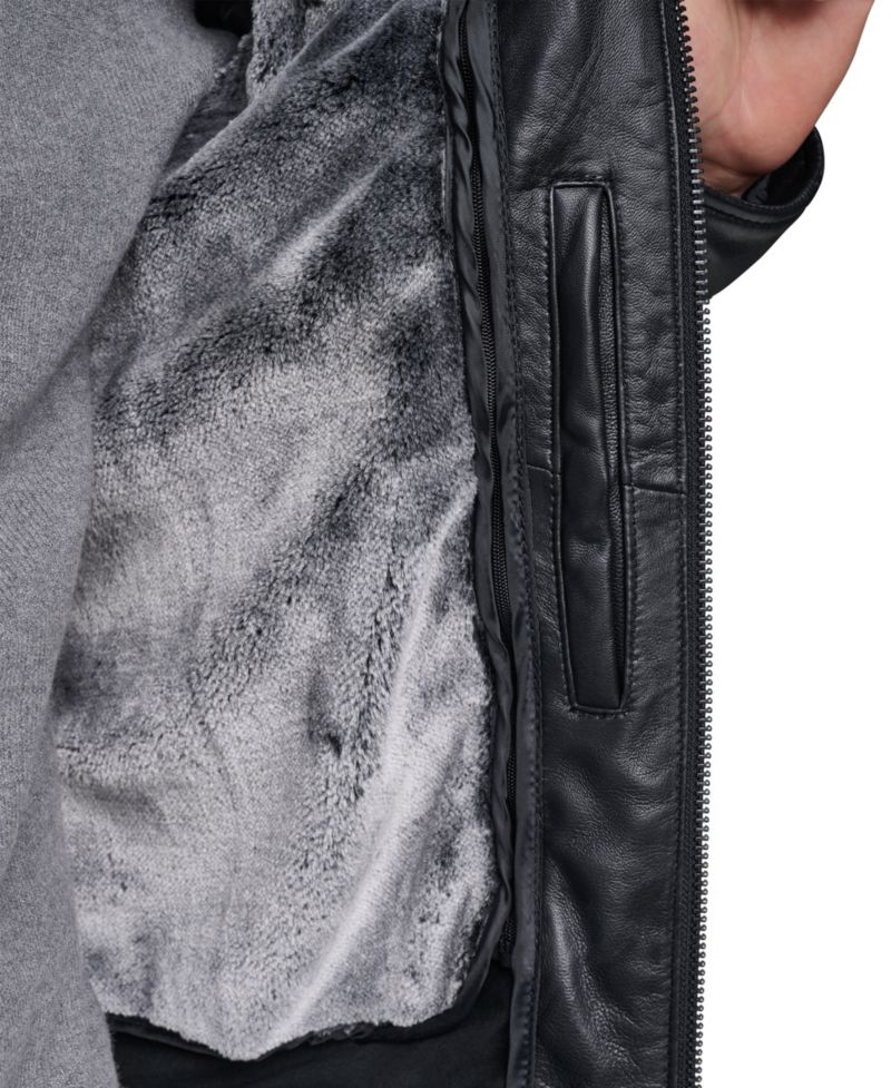 Men's Fur Lined Leather Jacket