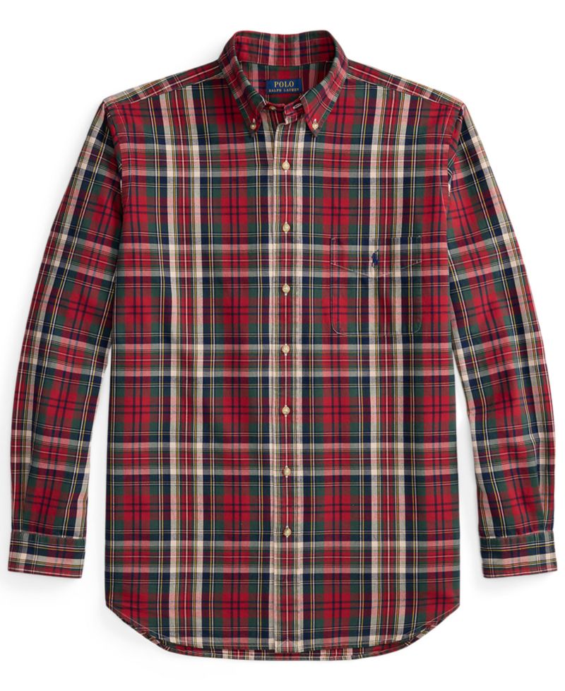 Men's Plaid Classic-Fit Oxford Shirt