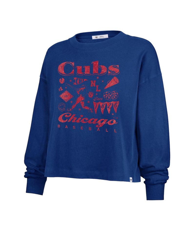 Women's Royal Chicago Cubs Team Collage Sydney Long Sleeve T-Shirt