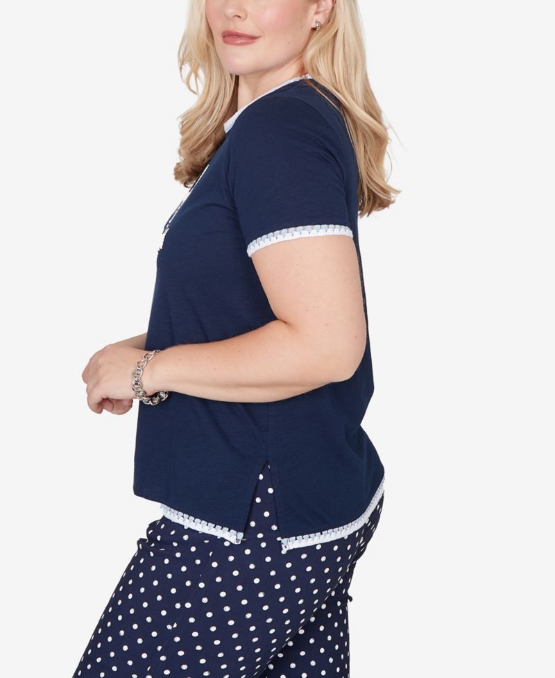 Women's Port Side Mother of Pearl Anchor Graphic Top