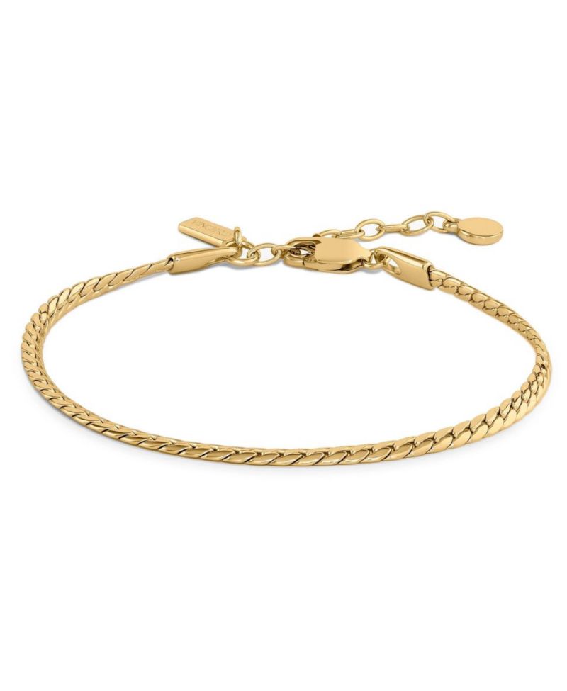 Women's Serpentine Chain Bracelet 14K Gold-Plated Steel