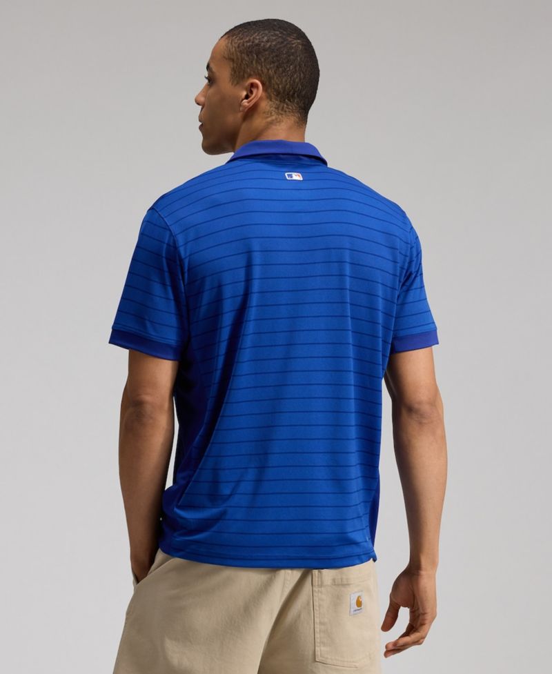 Men's Royal New York Mets Authentic Collection Striped Victory Dri-FIT Polo Shirt