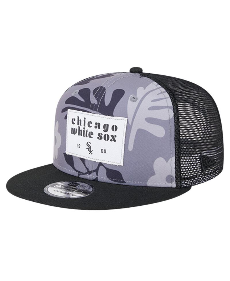 Men's Black Chicago White Sox Bikini Bottom Trucker 9FIFTY Snapback Hat