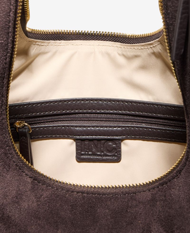 Kyel Faux Suede Studded Hobo Bag