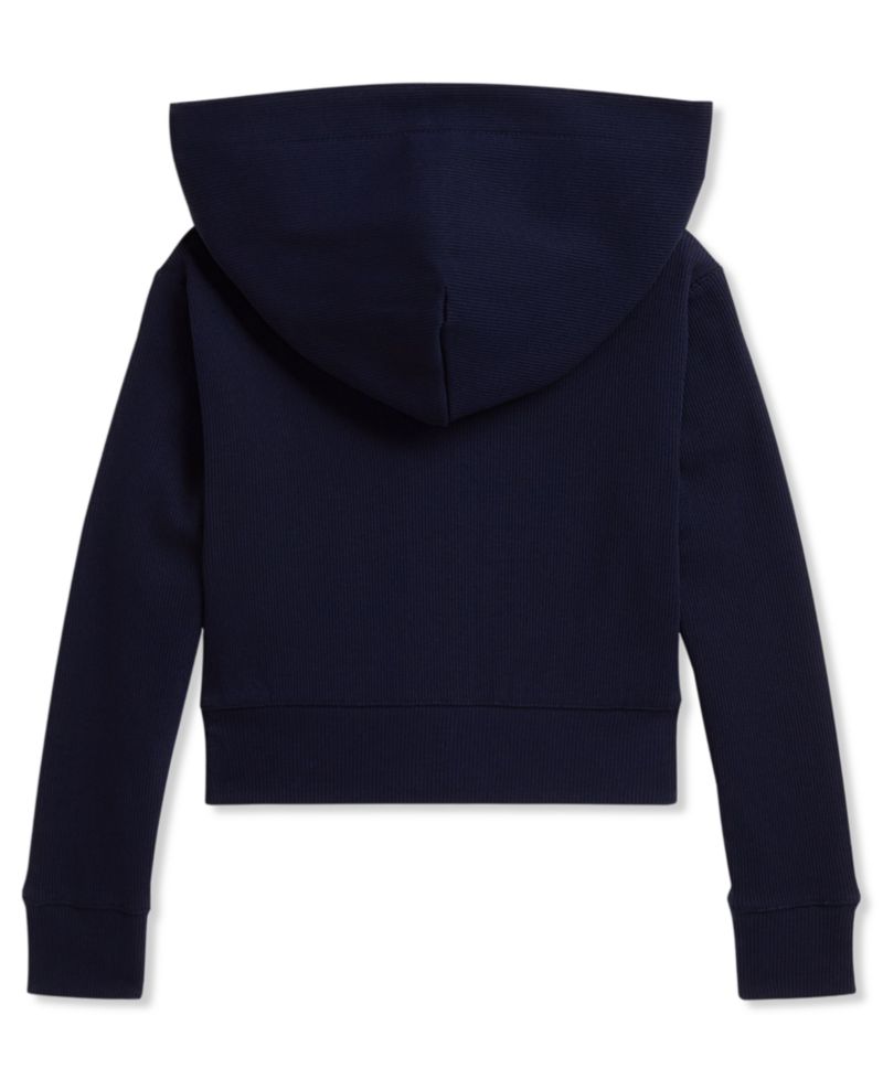 Girls' 2T-6X Ribbed Boxy Full-Zip Hoodie