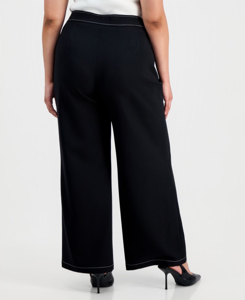 ASL Plus Size Mid-Rise Wide-Leg Pants