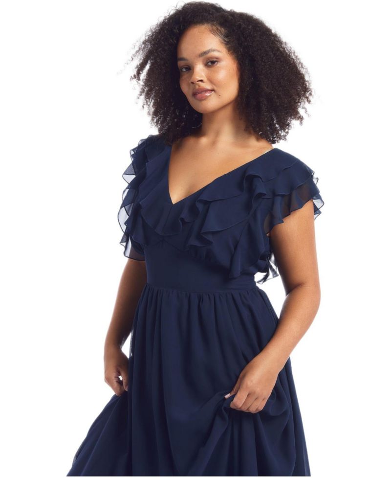 Women's June and Vie Ruffled Chiffon Maxi Dress
