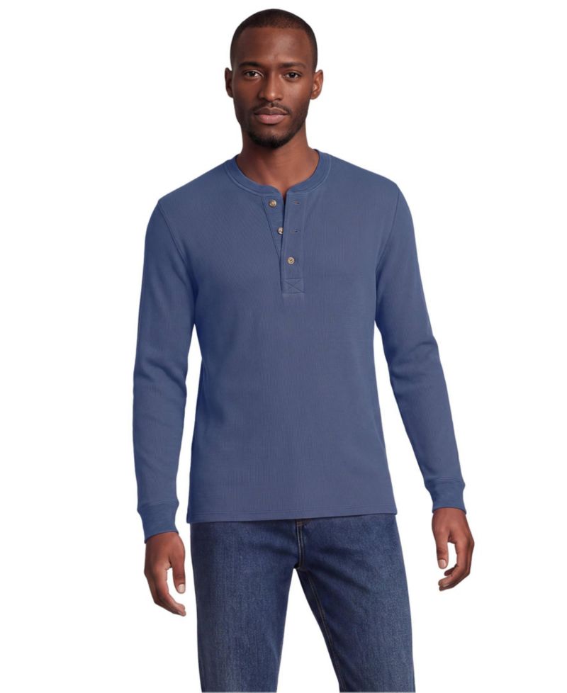 Men's Long Sleeve Thermal Waffle Henley