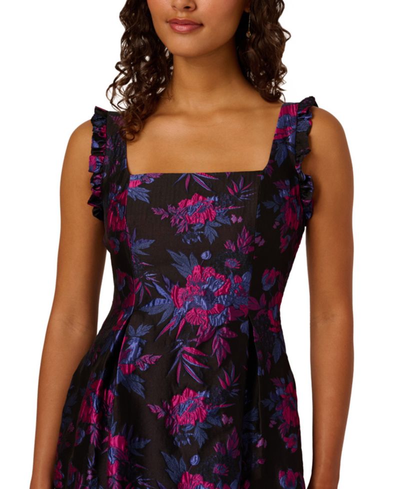 Women's Square Neck Ruffle Sleeve Dress