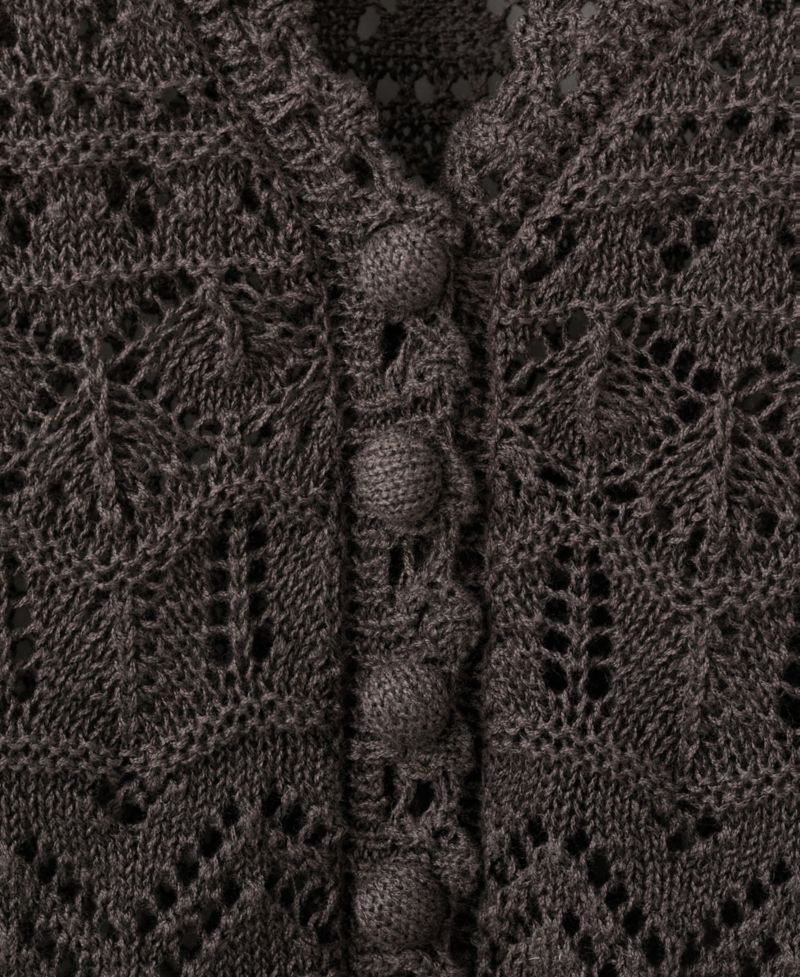 Women's Short-Sleeve Open-Knit Cardigan Sweater