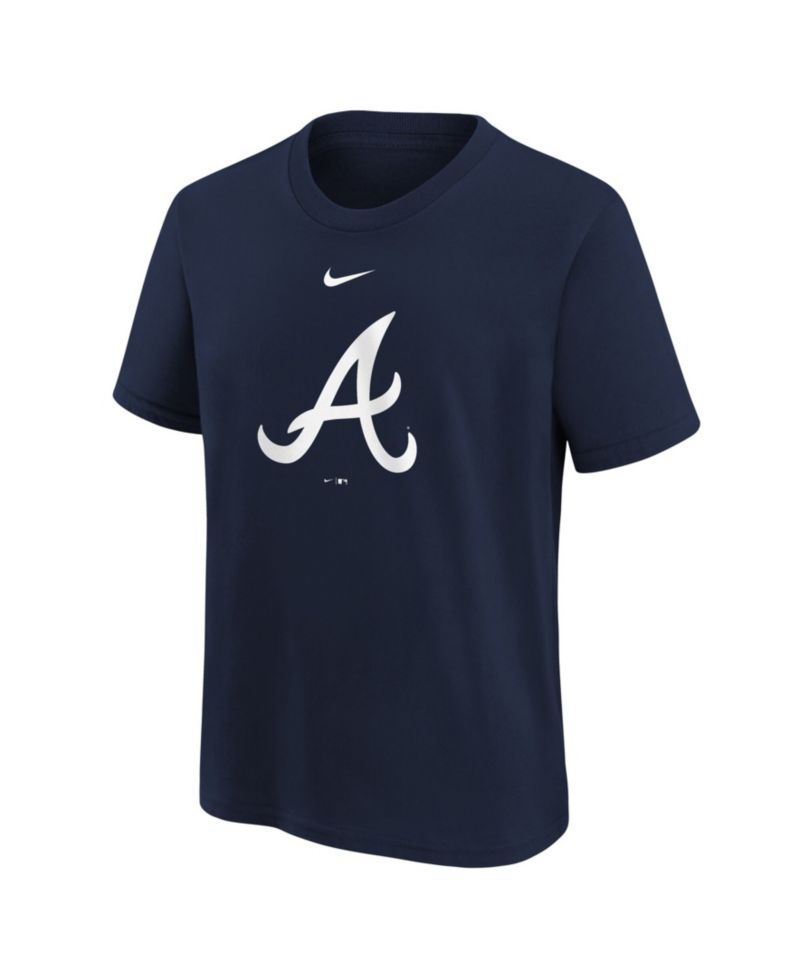 Big Boys and Girls Navy Atlanta Braves Large Logo T-Shirt