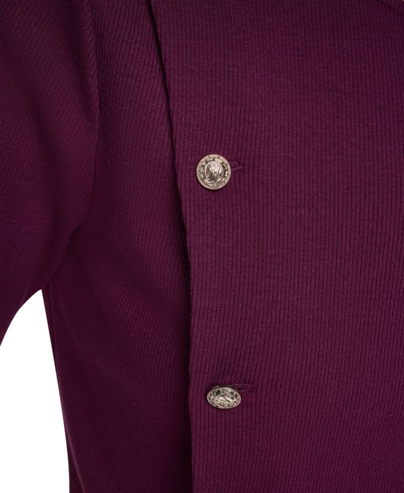 Petite Short-Sleeve Crewneck Ribbed-Knit Cotton-Blend Sweater