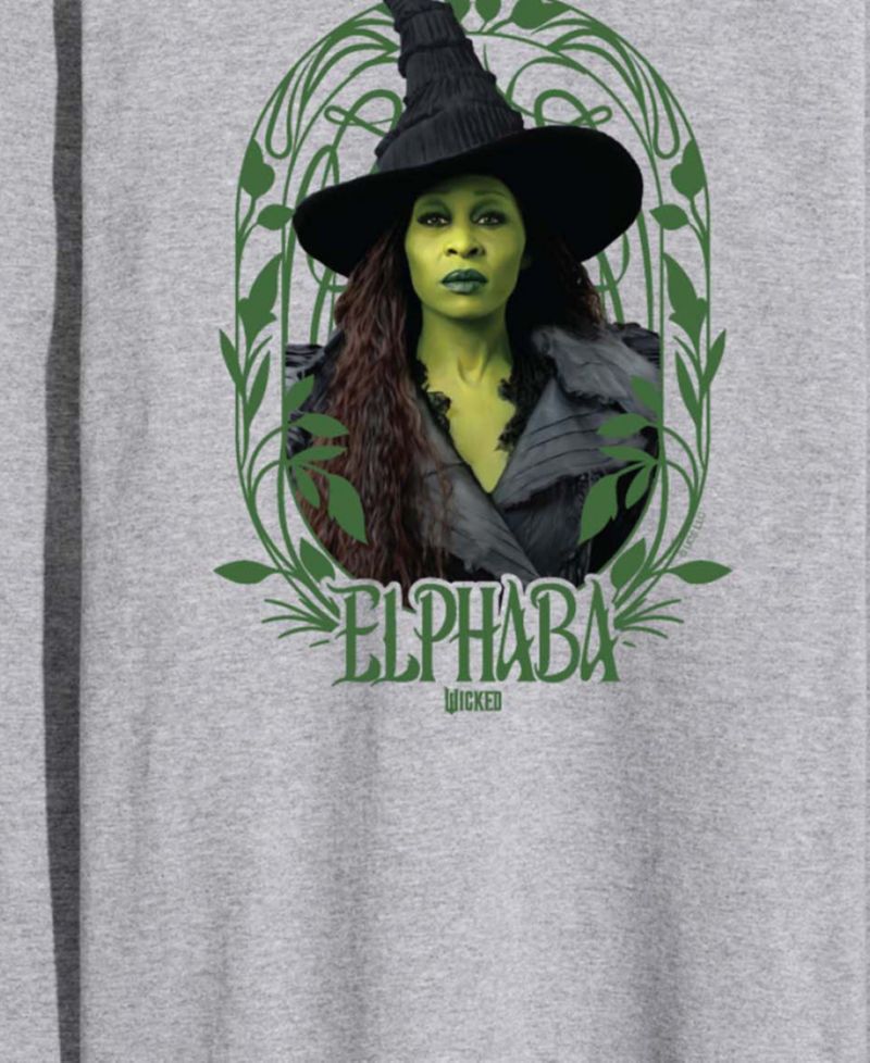 Men's Wicked Part 2 Art Noveau Frame Elphaba Graphic Printed Long-Sleeve T-Shirt