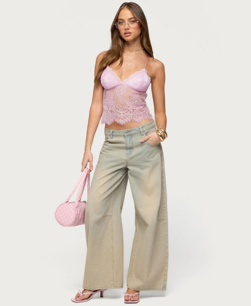 Women's Ottilie Lace and Satin Effect Top