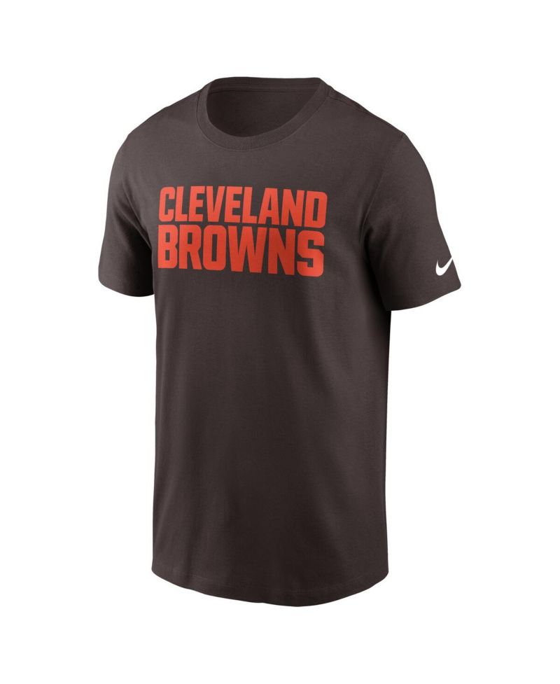 Men's Brown Cleveland Browns Primetime Wordmark Essential T-Shirt