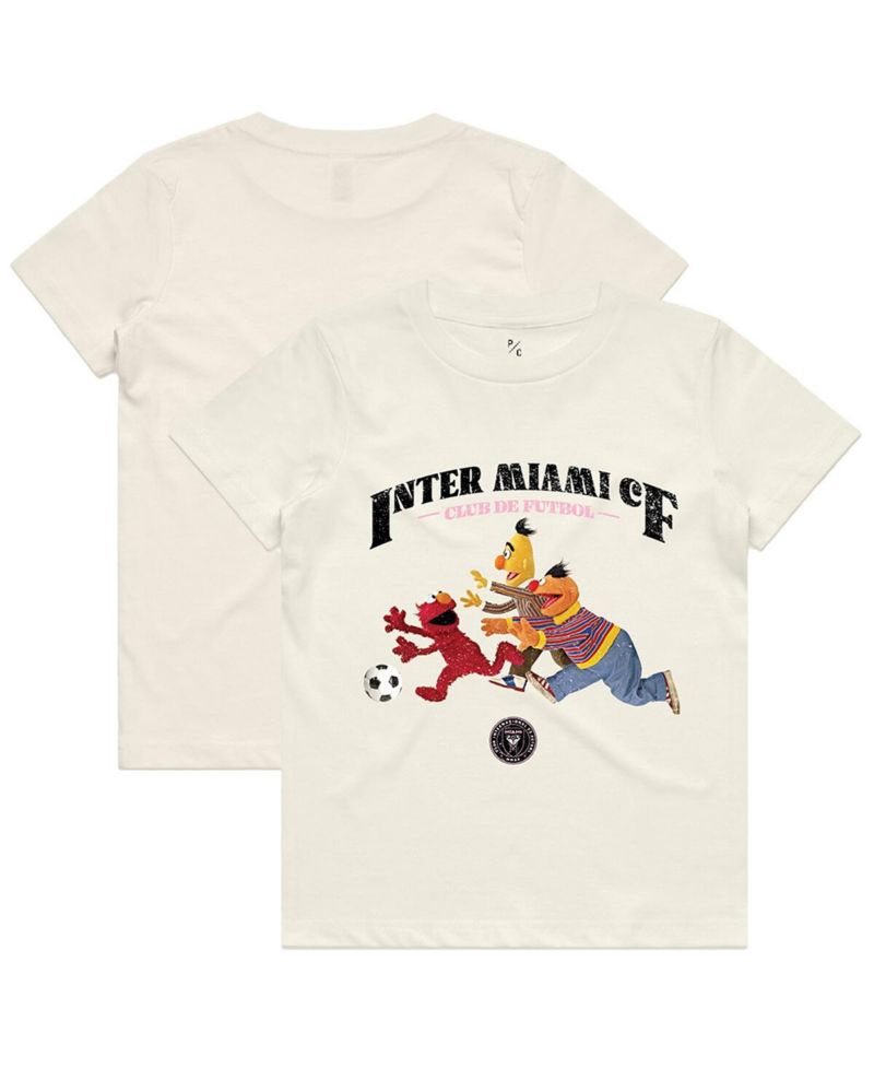 Big Boys and Girls Cream Inter Miami CF Photorealistic T-Shirt