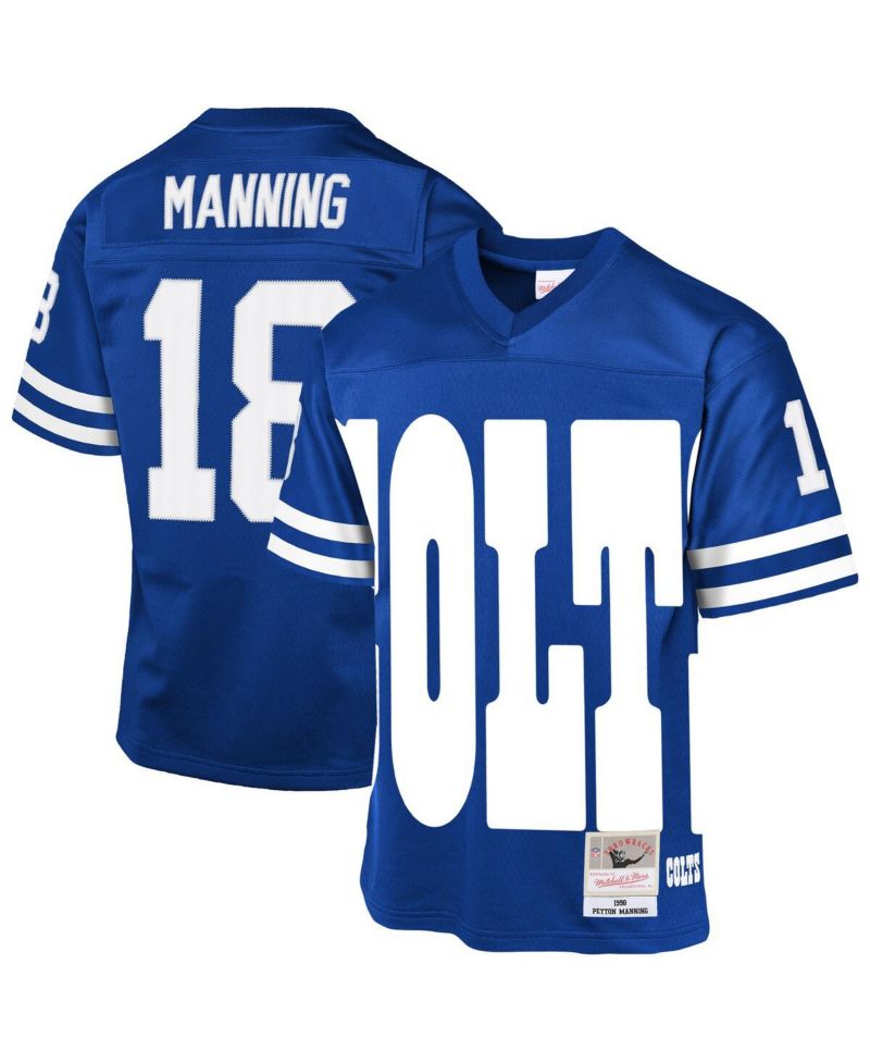 Big Boys and Girls Peyton Manning Royal Indianapolis Colts 1998 Throwback Fashion Jersey