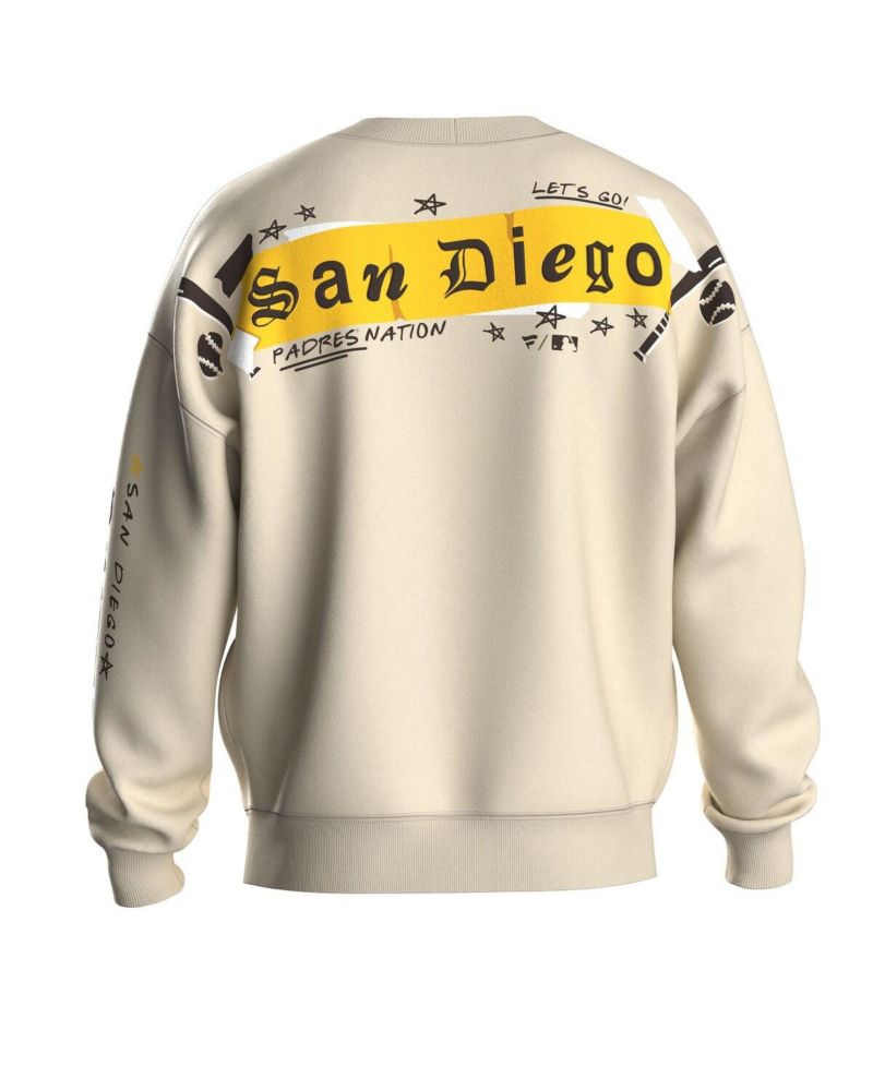 Women's Beige San Diego Padres Graffiti Fleece Sweatshirt