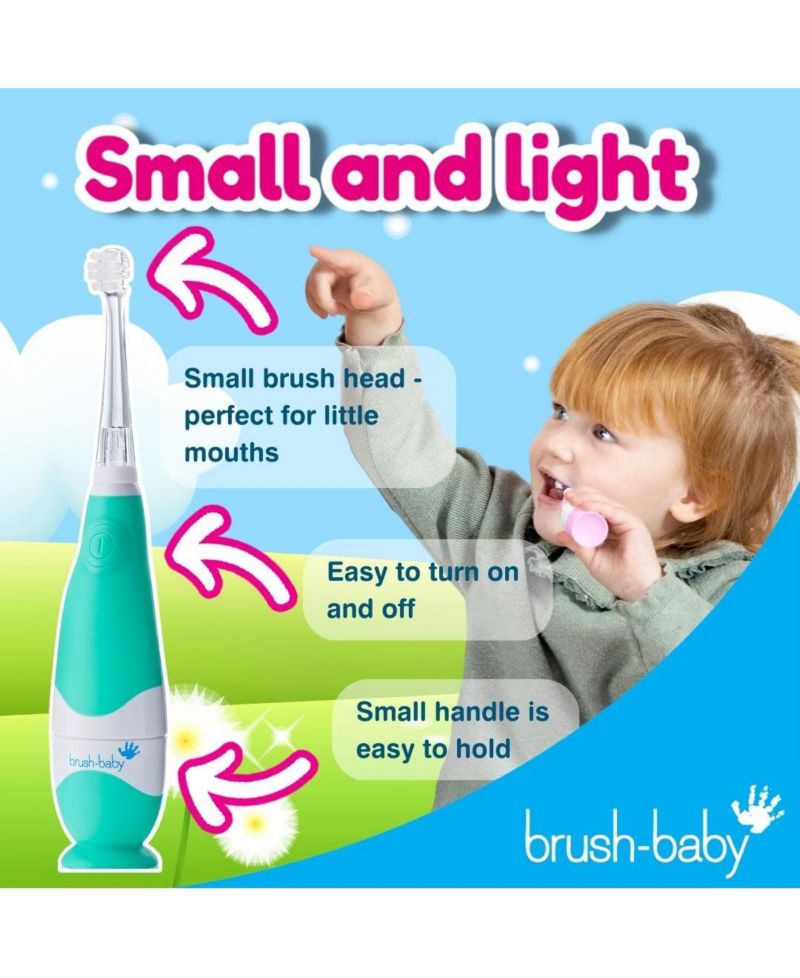 First Tooth Gift Set | Includes BabySonic Teal Electric Toothbrush, Baby's First Brush & Teether & Chewable Toothbrush