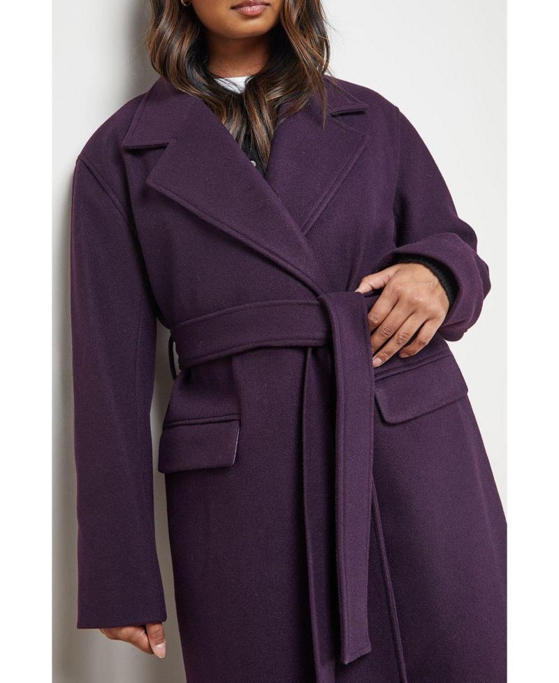 Women's Tie Belt Detail Midi Coat