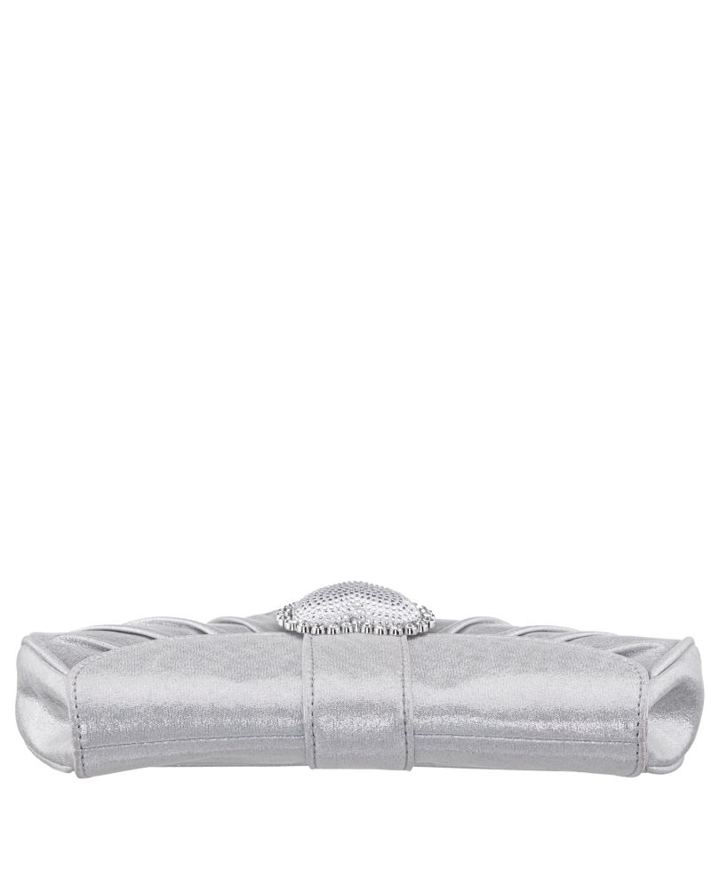 Crystal Heart Adorned Clutch Handbag