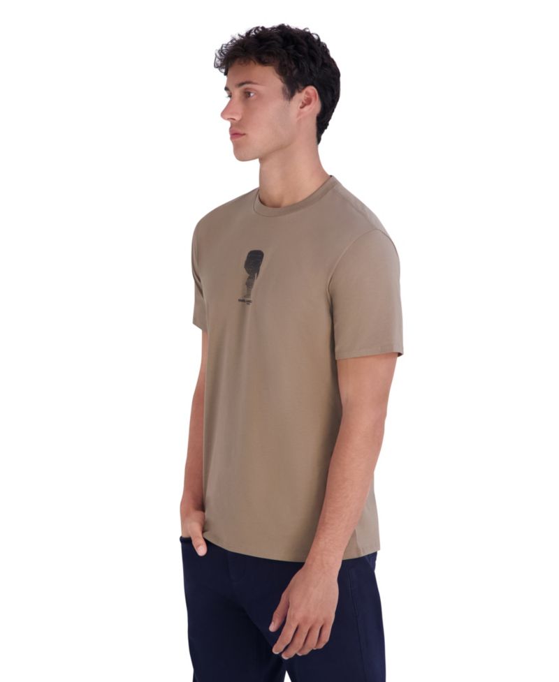 Men's Pixelated Outlined Karl Crewneck Modern-Fit T-Shirt