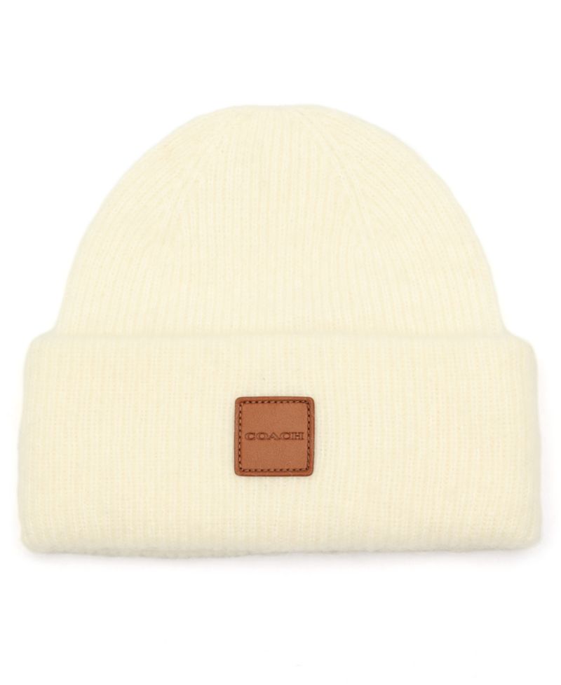 Men's Leather Patch Beanie