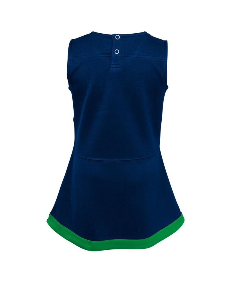 Girls Preschool Navy Notre Dame Fighting Irish Two-Piece Cheer Captain Jumper Dress Bloomers Set