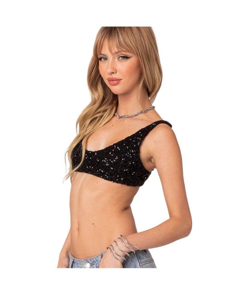 Women's Oolala sequin bra top