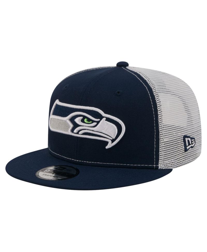 Men's College Navy Seattle Seahawks Core Team 9FIFTY Trucker Snapback Hat