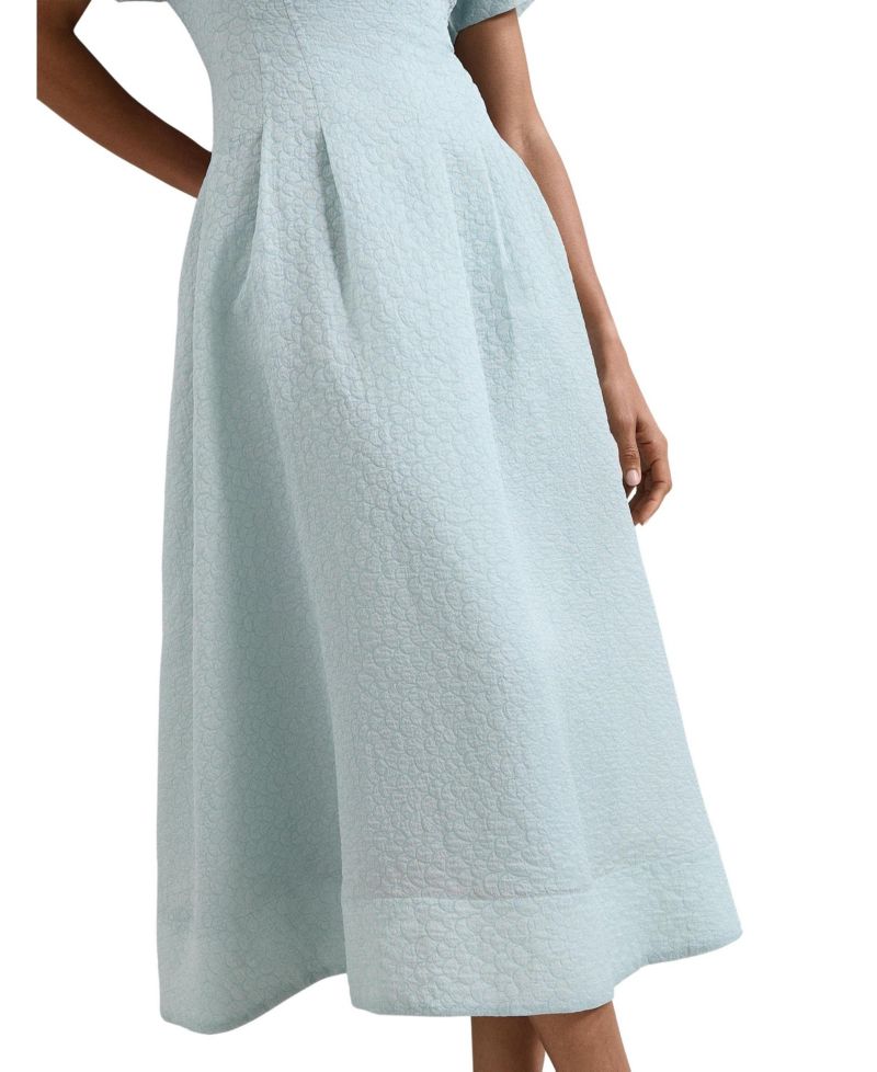 Women's Laya Boat Neck Short-Sleeve A-Line Midi Dress